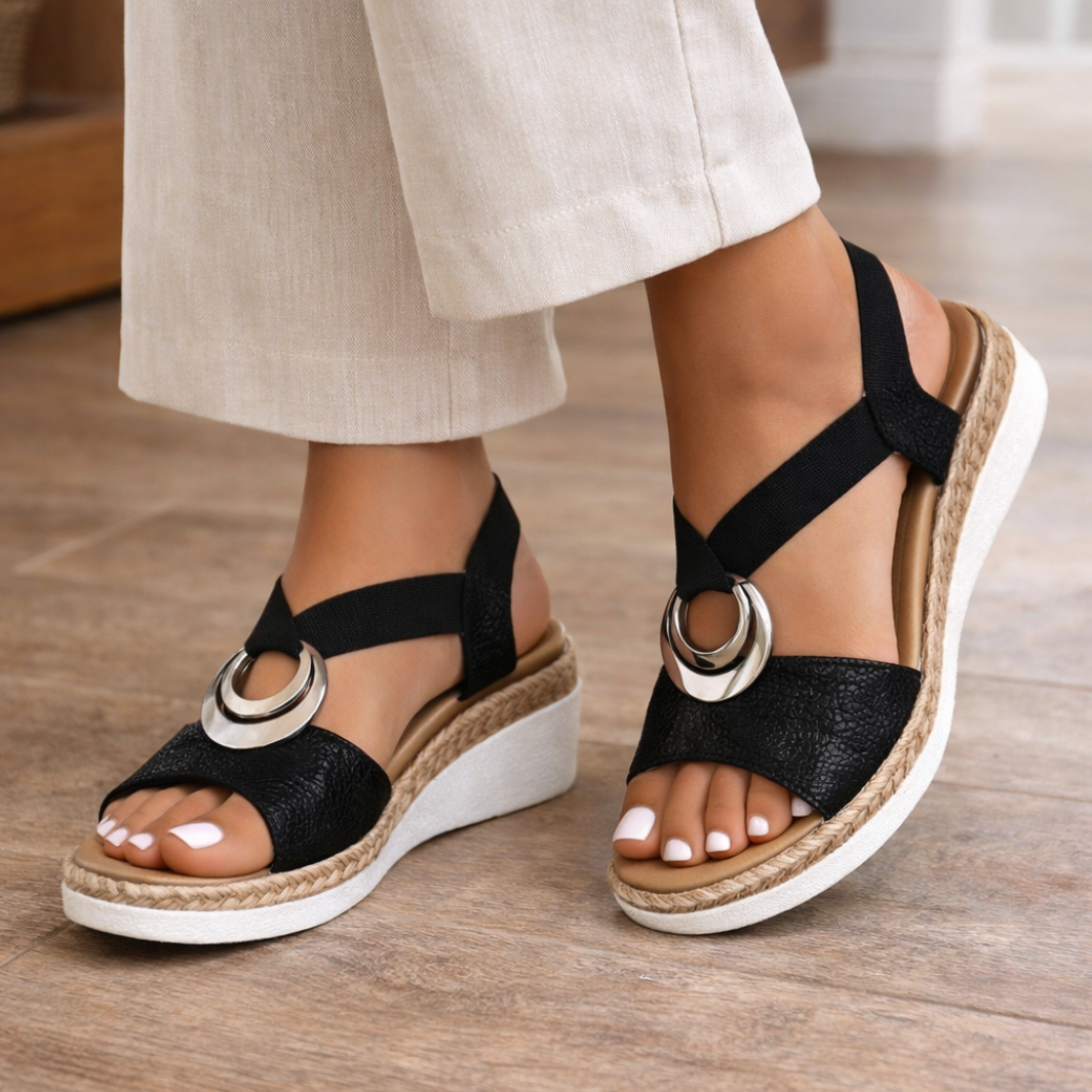 Sandales orthopédiques à brides croisées pour femmes – Soutien, confort et style décontracté pour la marche