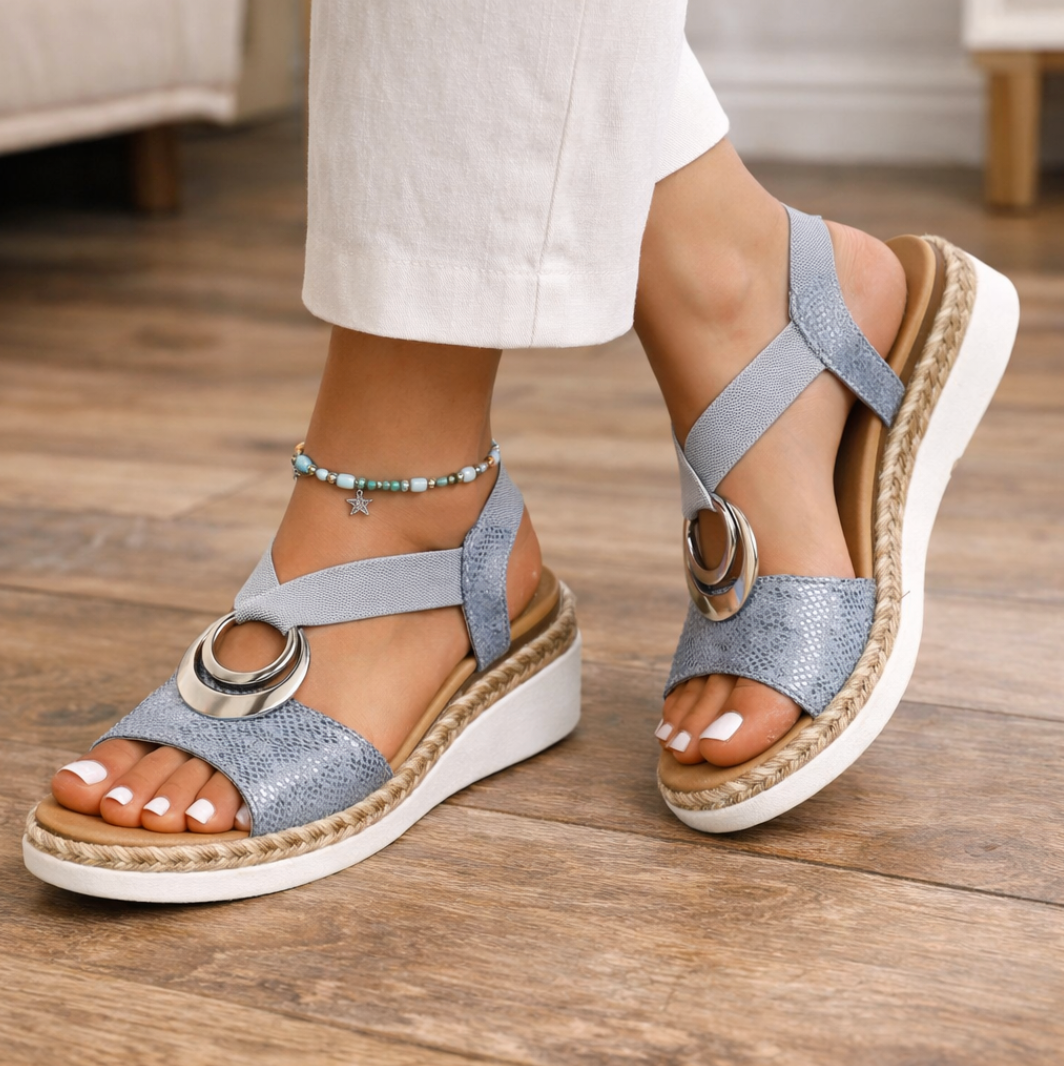 Sandales orthopédiques à brides croisées pour femmes – Soutien, confort et style décontracté pour la marche