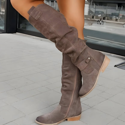 Bottes hautes en cuir confortables pour femmes