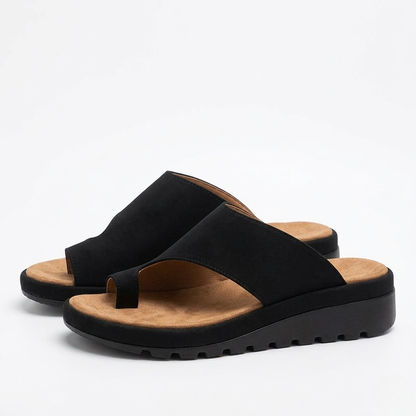 Sandali da donna con infradito e suola compensata – Comfort antiscivolo