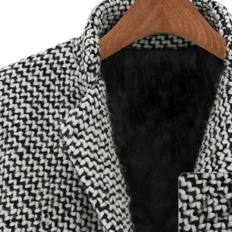 Manteau Long Élégant en Tweed de Laine pour Femme – Manteau de Luxe Confortable