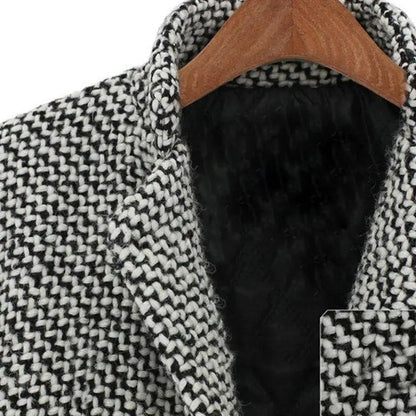 Manteau Long Élégant en Tweed de Laine pour Femme – Manteau de Luxe Confortable
