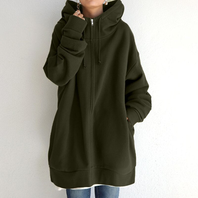 Sweat-shirt d'hiver confortable pour femme avec capuche oversize – Sweat à capuche chaud et élégant