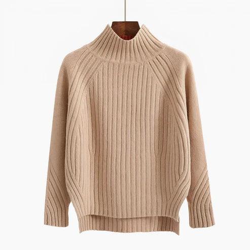 Pull Col Roulé Femme en Laine – Maille Douce et Chaude Confortable