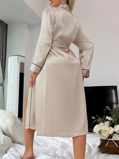 Kimono Satin Classique Luxe Femme – Peignoir Léger Confortable Doux Coupe Libre Élégante pour Détente et Sommeil