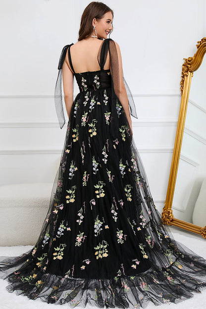 Robe Maxi Fleurie Élégante Femme – Style Bal A-Line avec Corset