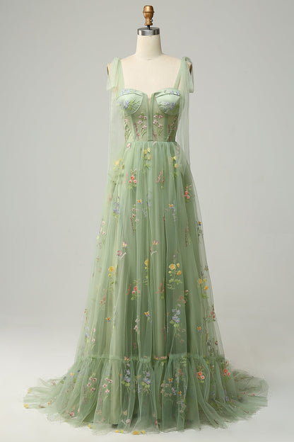 Robe Maxi Fleurie Élégante Femme – Style Bal A-Line avec Corset