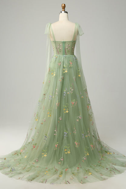 Robe Maxi Fleurie Élégante Femme – Style Bal A-Line avec Corset