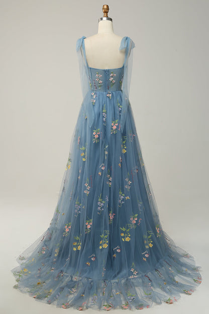 Robe Maxi Fleurie Élégante Femme – Style Bal A-Line avec Corset