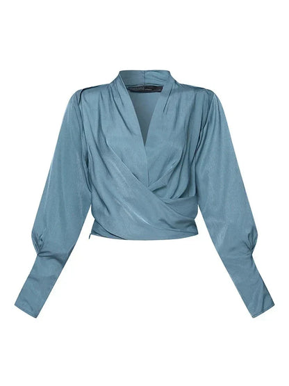 Blouse Femme à Manches Bouffantes Décolleté en V – Coupe Flatteuse, Léger