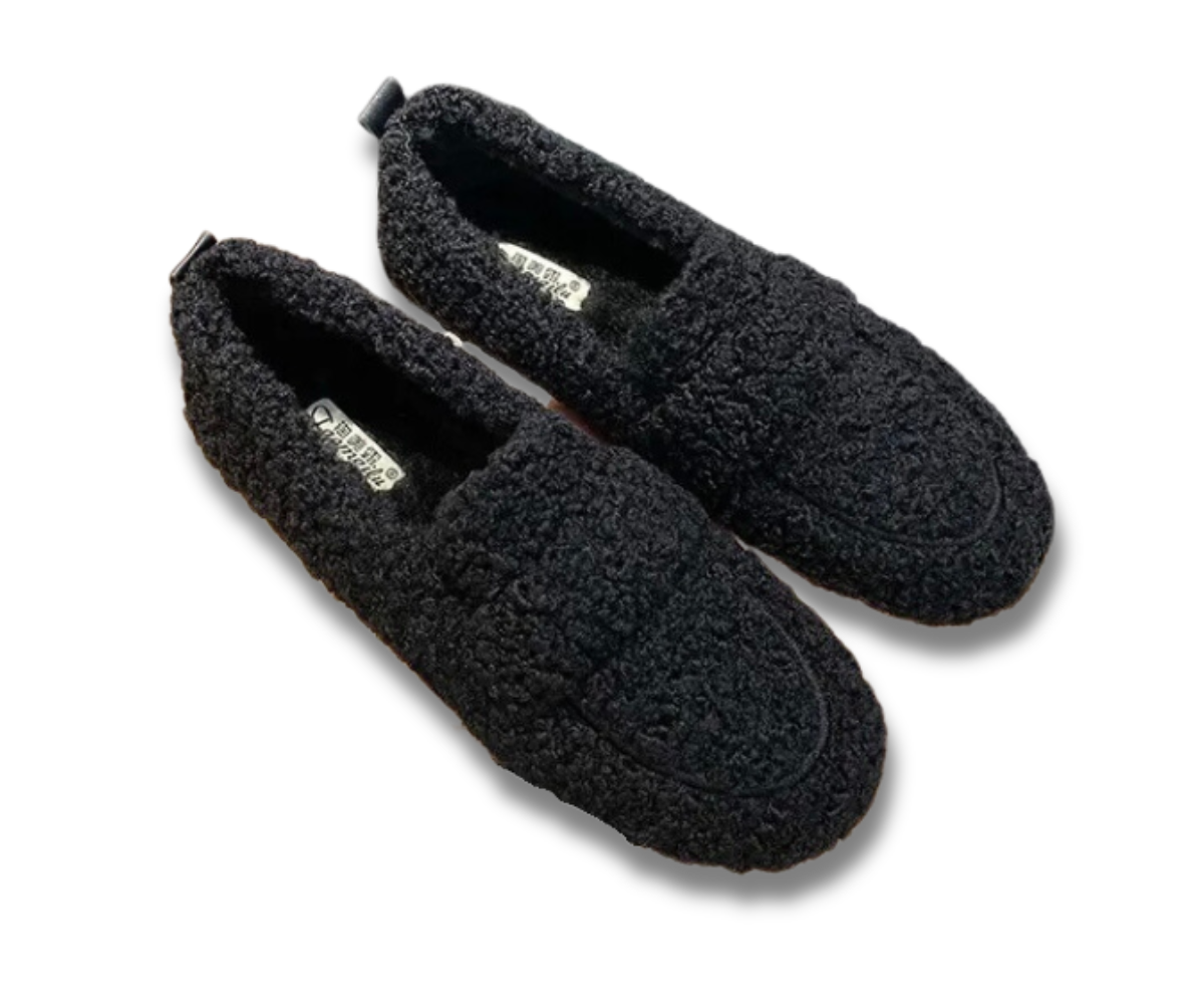 Chaussures d’Hiver Douillettes pour Femmes – Doublure Polaire Confort Slip-On