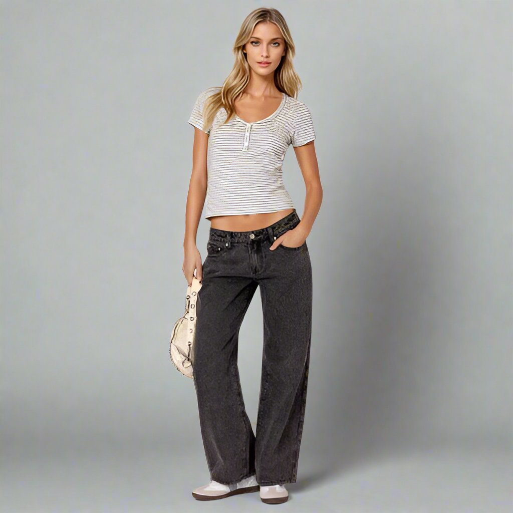 Jean taille basse pour femme – Jean stretch confortable et tendance