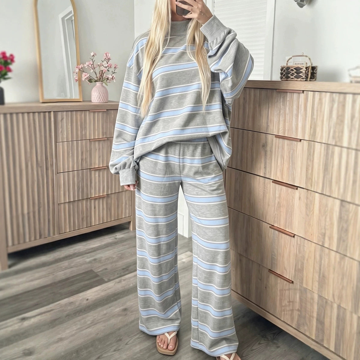 Completo casual da donna a righe - Coordinato e facile