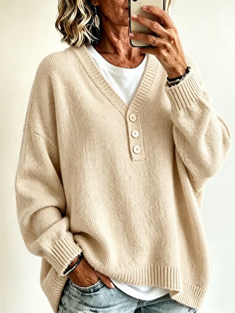 Women’s Solid-Colored Casual Sweater – Soft, Comfortable Everyday Style
