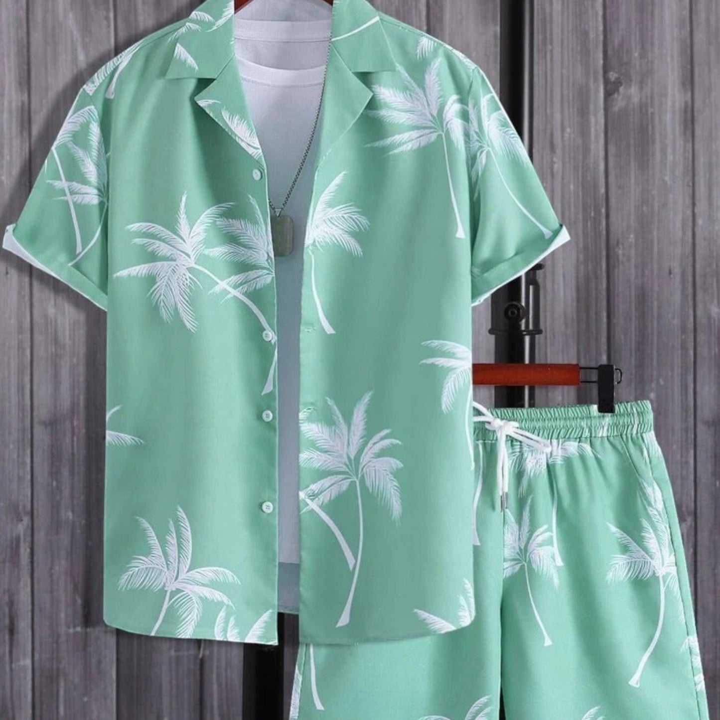 Ensemble Tropical Élégant Homme – Chemise et Short Décontracté Été