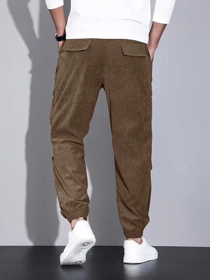Pantalon Cargo Ajusté pour Homme – Pantalon en Velours Côtelé Confortable