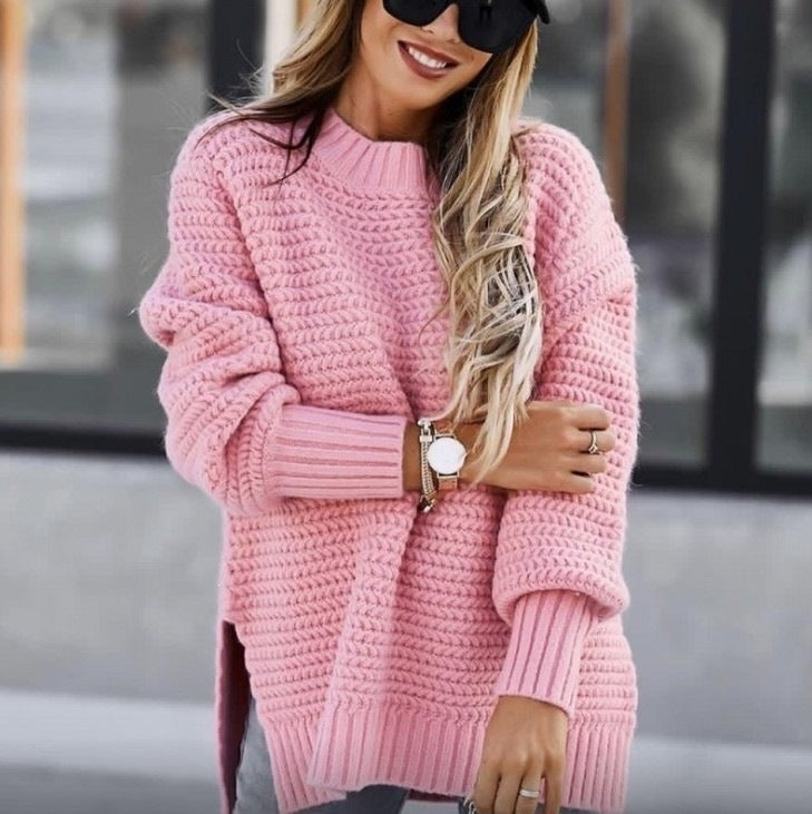 Women's knit sweater - Relaxed and comfortable long sleeves