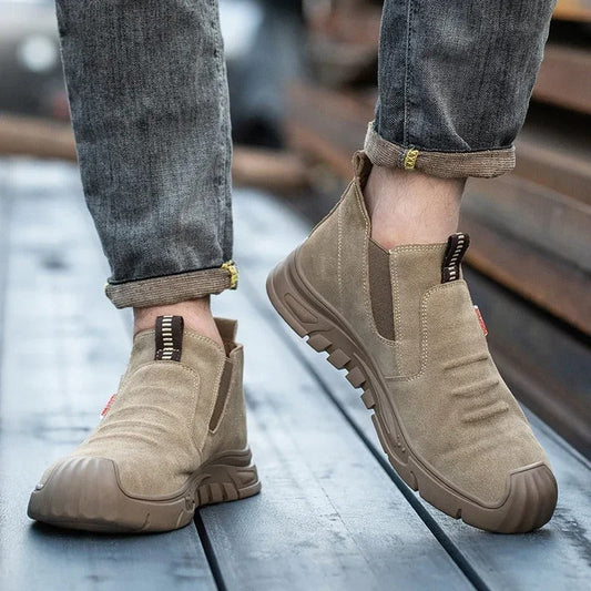 Chaussures de sécurité protectrices confort durables hommes – Embout en acier, antidérapantes, légères, botte de travail industrielles résistantes à la perforation