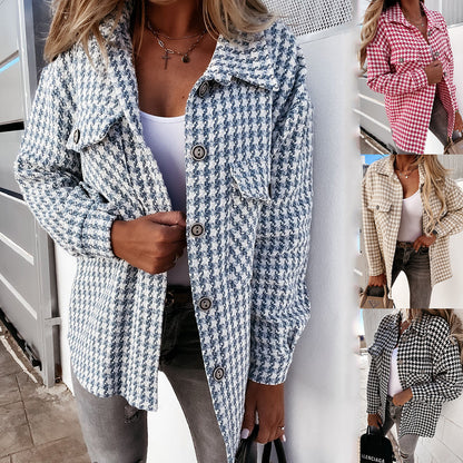 Cappotto da donna in lana pied-de-poule - Chic e strutturato