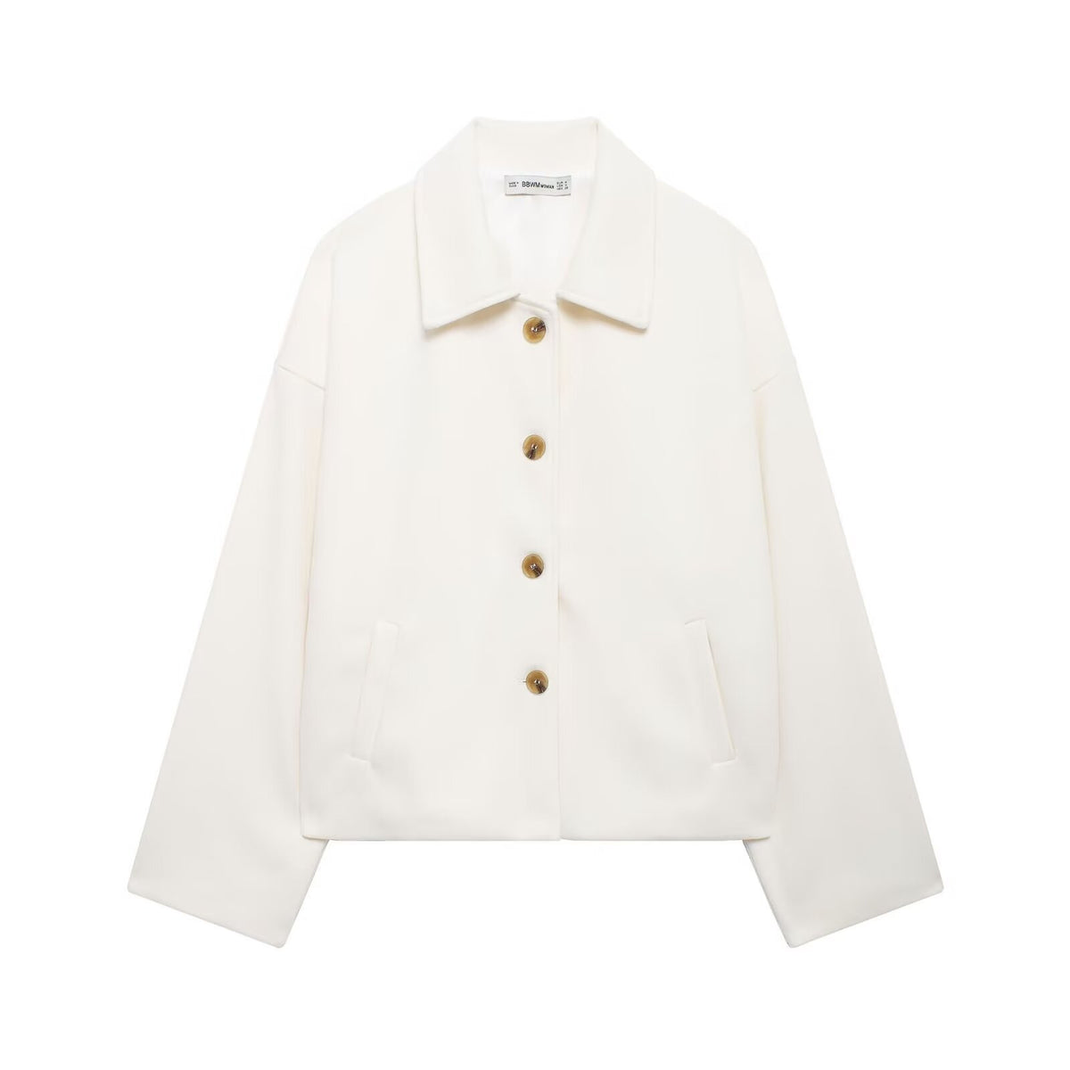 Women's short notched-collar coat - Chic and soft