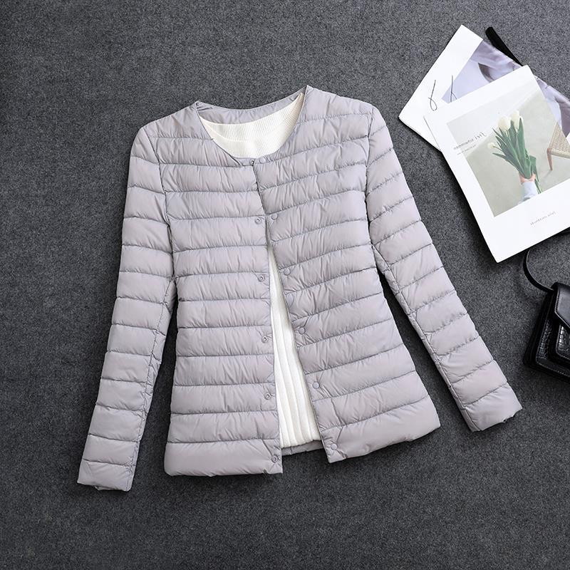 Veste légère isolante pour femme – Vêtement intérieur court à col rond