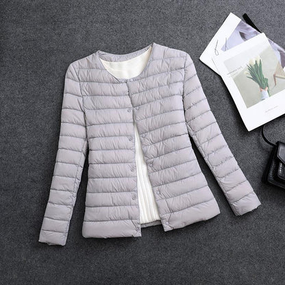 Veste légère isolante pour femme – Vêtement intérieur court à col rond