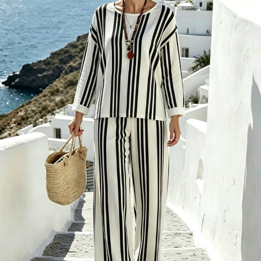 Ensemble femme asymétrique imprimé avec haut ample et short