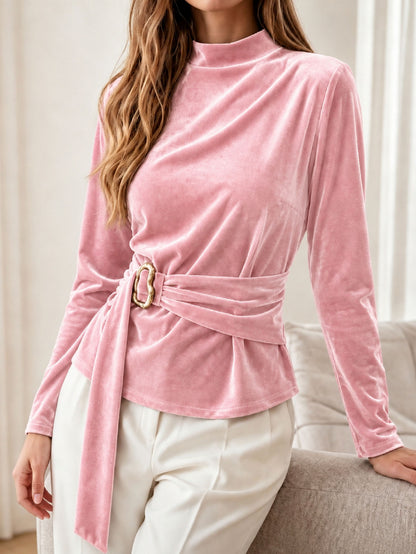 Maglia da donna in poliestere a maniche lunghe - Semplice e versatile