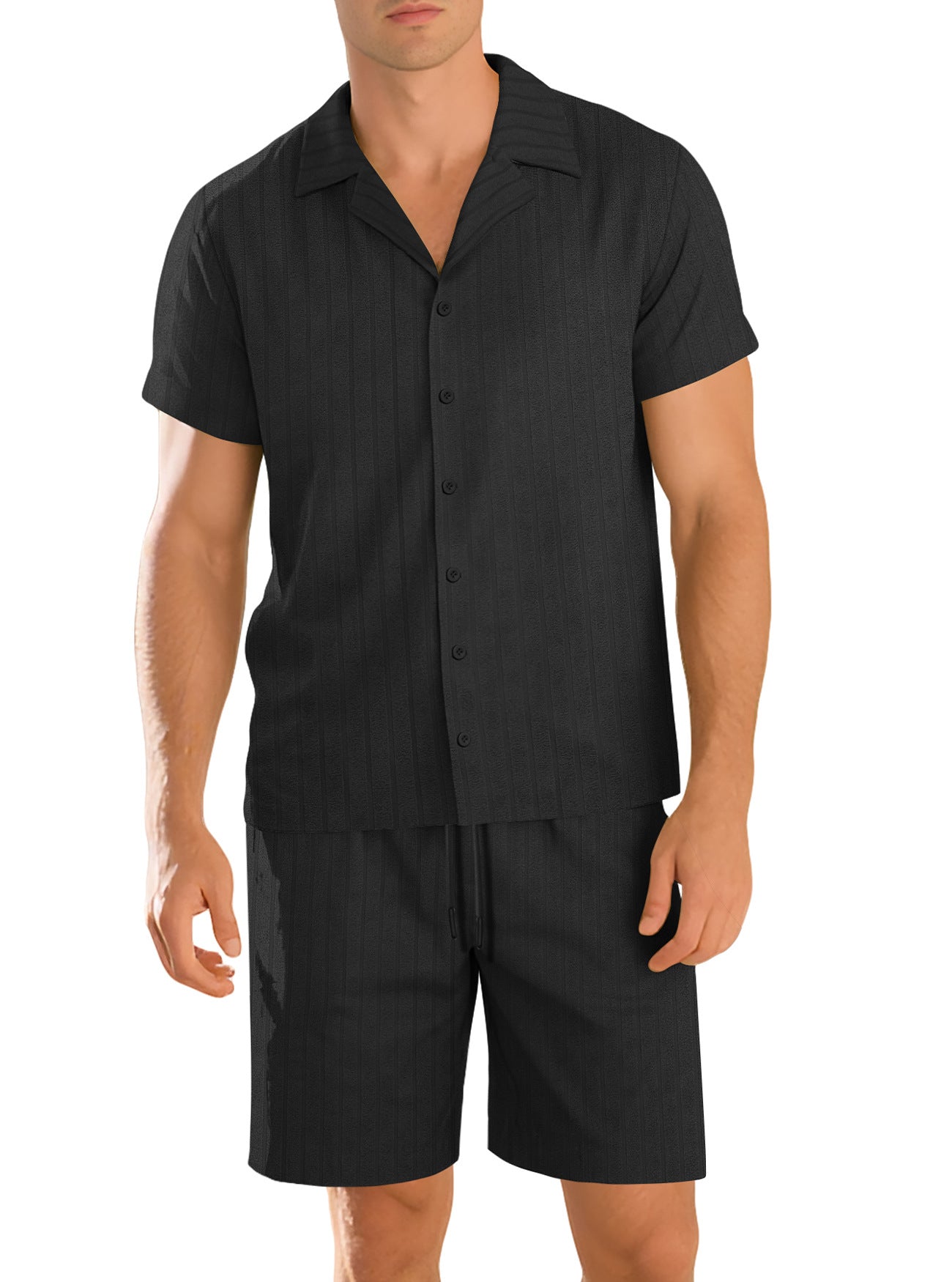 Casual shirt and trousers set for men – Short sleeve durable everyday outfit