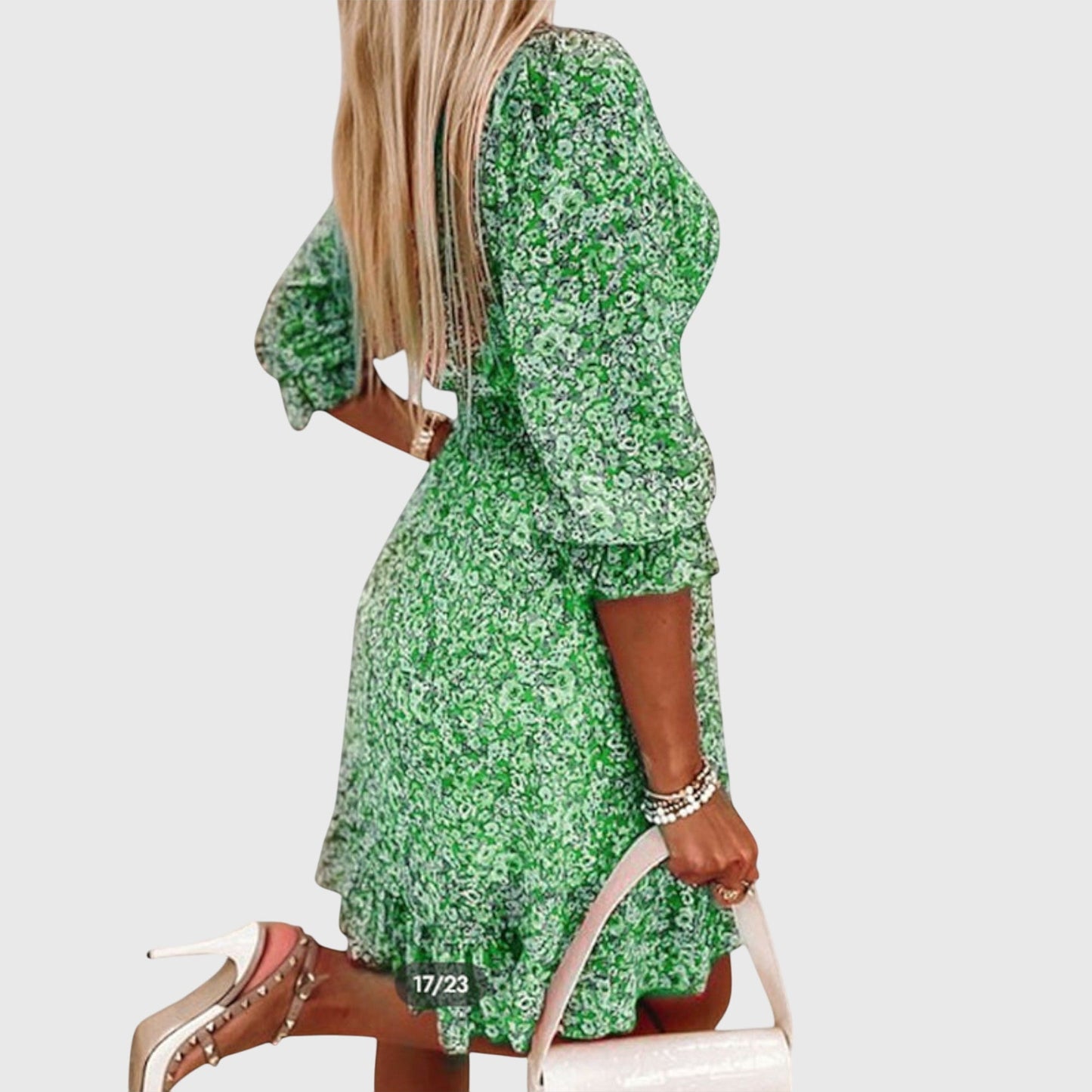 Robe Fleurie à Manches Bouffantes Elisa – Légèreté et Confort pour l’Été