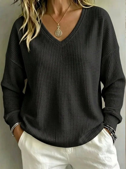 Pullover casual con scollo a V da donna – Uno stile casual e confortevole per tutti i giorni