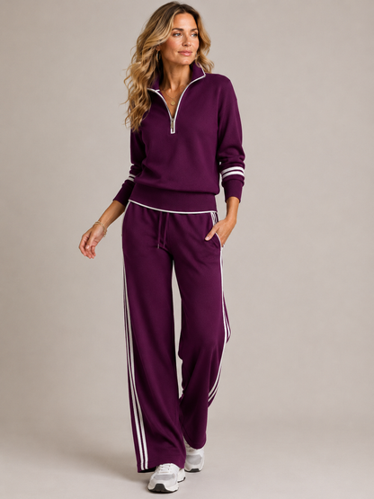 Women's zip-up sweatshirt and pants set - Comfortable and modern
