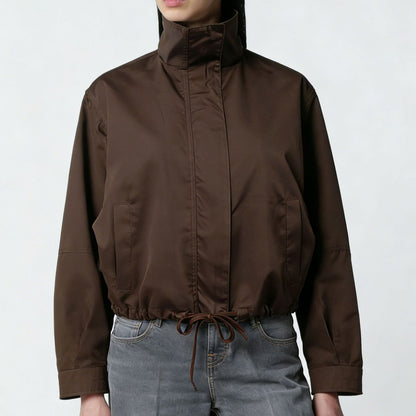 Trench femme col montant manches longues - Minimaliste et moderne