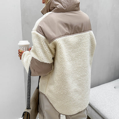 Pull Doux en Laine Polaire pour Femme à Revers – Coupe Ample et Chaleur Confortable