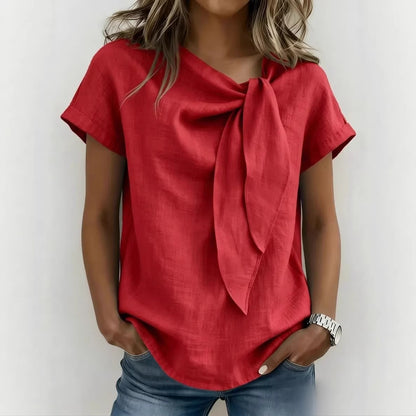 Camiseta de mujer de manga corta mezcla de algodón - Ligera y casual