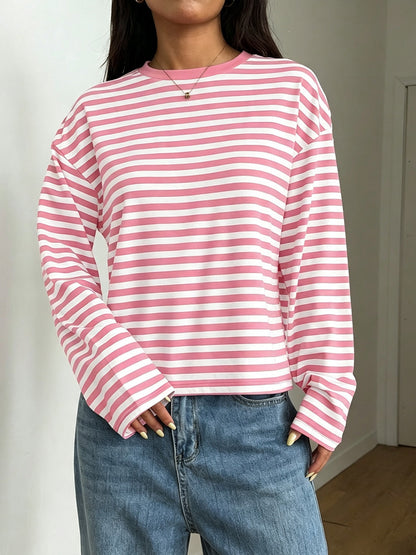 T-shirt da donna girocollo color block - Morbido e versatile