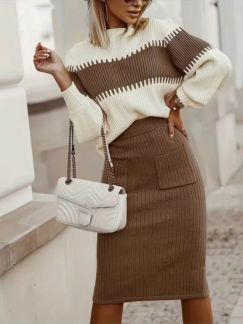 Ensemble deux pieces texture cotelee - Coordonne et confortable