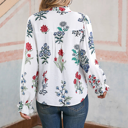 Women's printed chiffon blouse - Lightweight and elegant