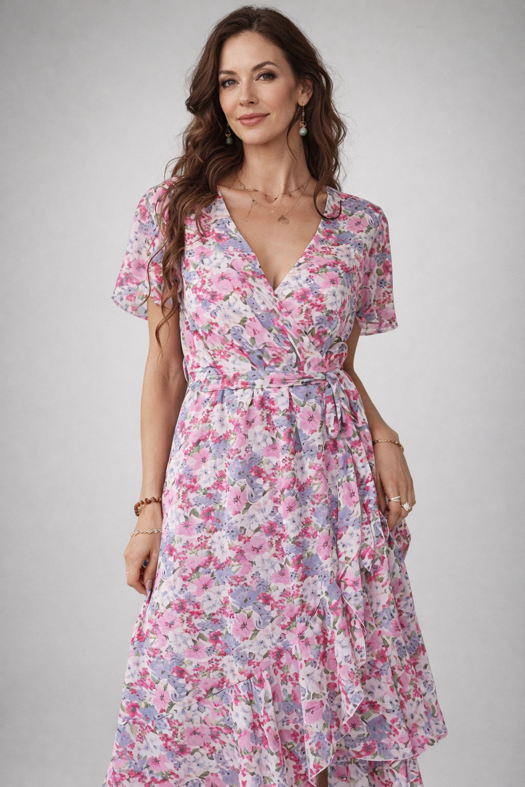 Abito midi floreale da donna – Taglio elegante e aspetto romantico
