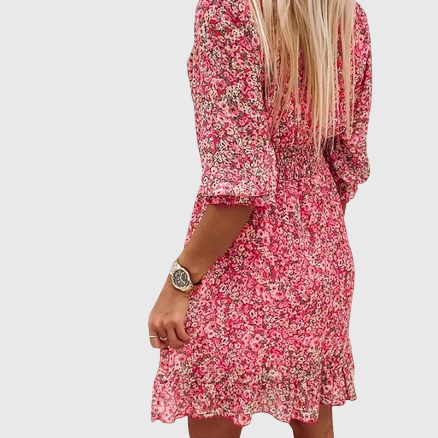 Robe Fleurie à Manches Bouffantes Elisa – Légèreté et Confort pour l’Été