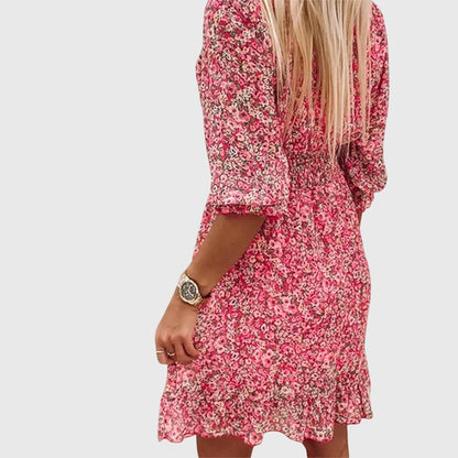 Robe Fleurie à Manches Bouffantes Elisa – Légèreté et Confort pour l’Été