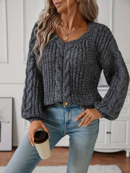 Jersey de punto trenzado para mujer – Suave y acogedor