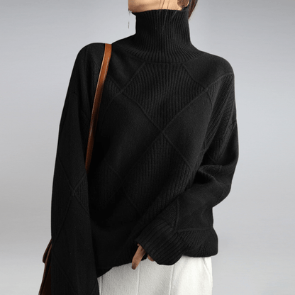 Pull à Col Roulé Côtelé pour Femme – Maille Décontractée