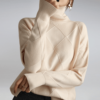 Pull à Col Roulé Côtelé pour Femme – Maille Décontractée