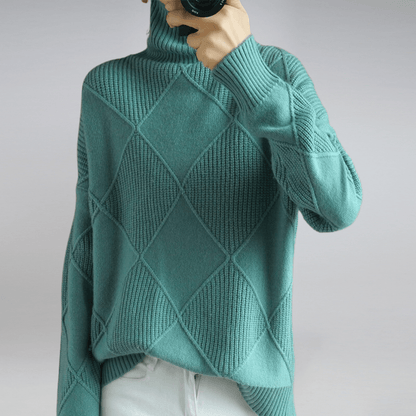 Pull à Col Roulé Côtelé pour Femme – Maille Décontractée