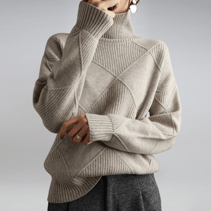Pull à Col Roulé Côtelé pour Femme – Maille Décontractée