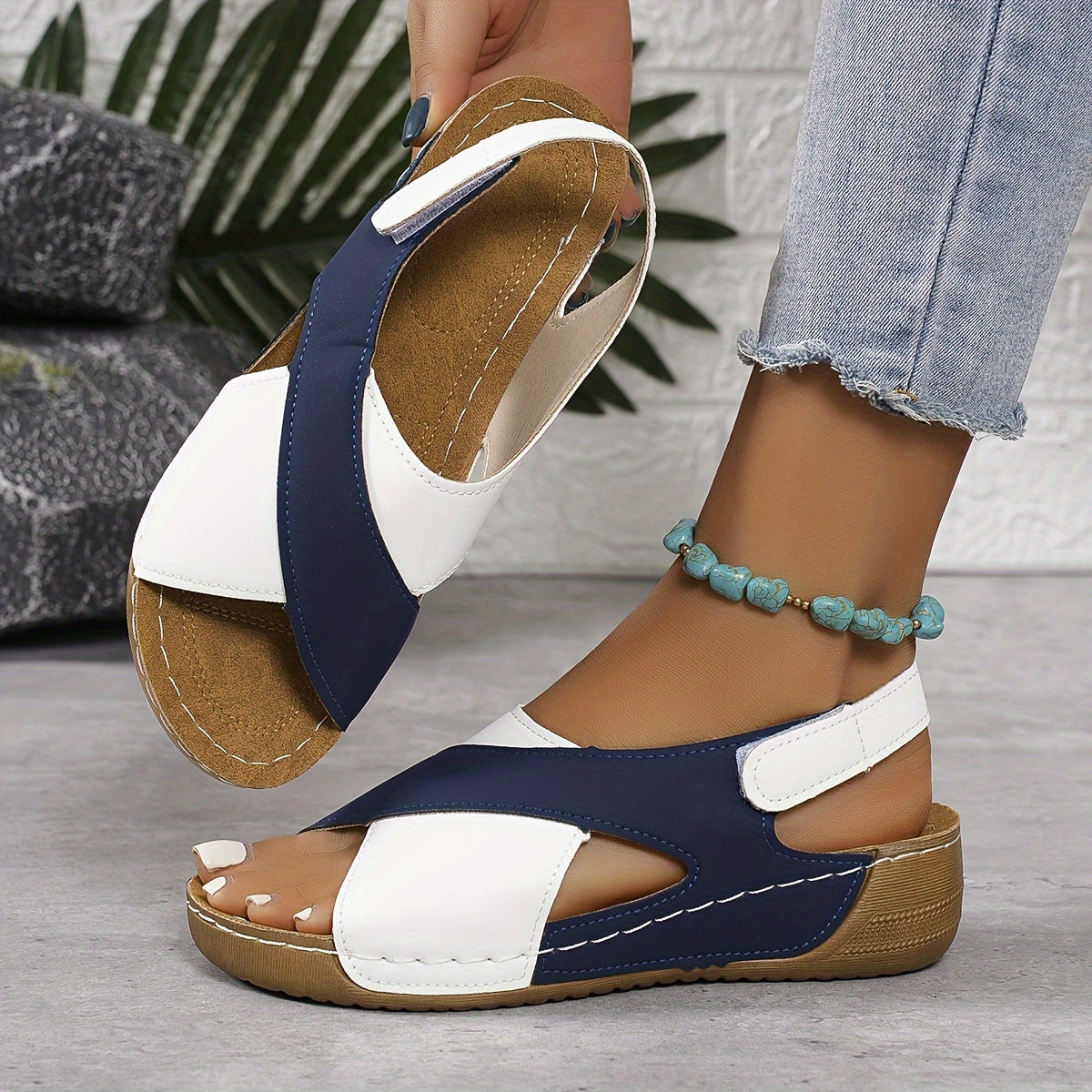 Sandales Plateforme Ouvertes Femme – Chaussures Confort à Semelle Amortie