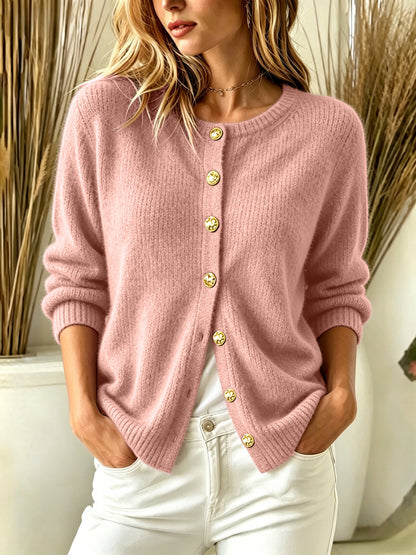 Cardigan femme boutonné en maille – Doux et polyvalent