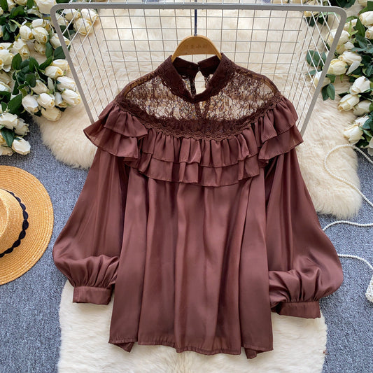 Blusa da donna con spalle scoperte in pizzo - Romantica e femminile