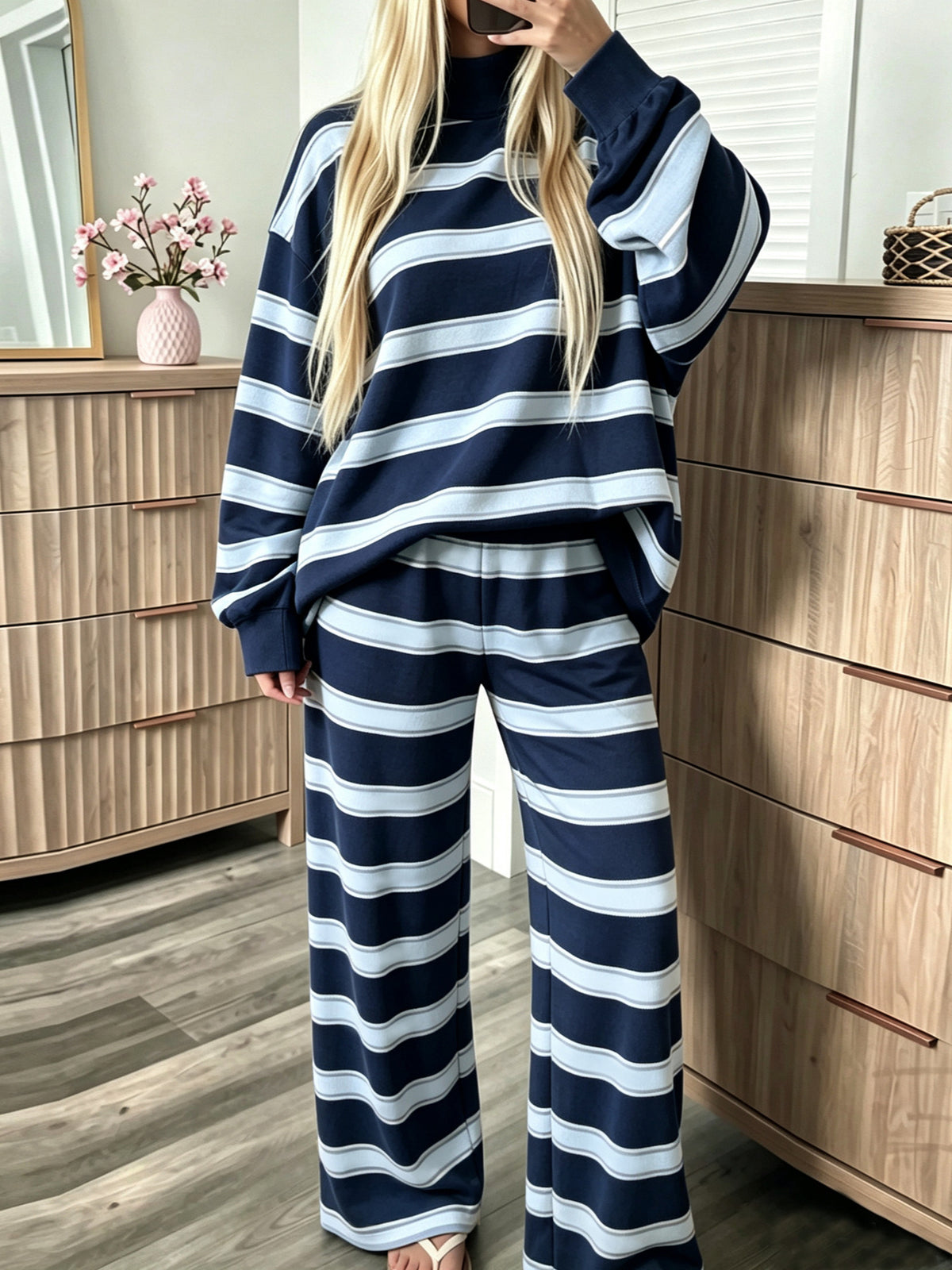 Completo casual da donna a righe - Coordinato e facile